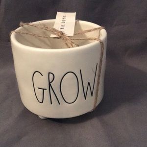Rae Dunn - GROW - white small plant pot
